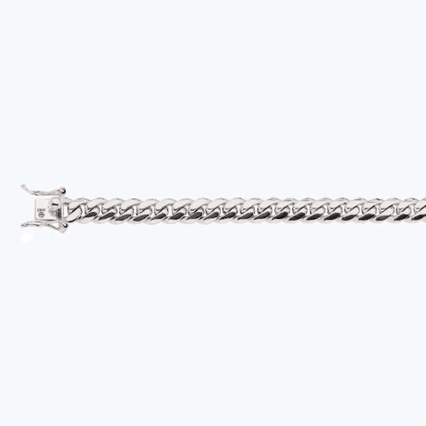 14K 8MM WHITE GOLD SOLID MIAMI CUBAN 20" CHAIN NECKLACE (AVAILABLE IN LENGTHS 7" - 30")