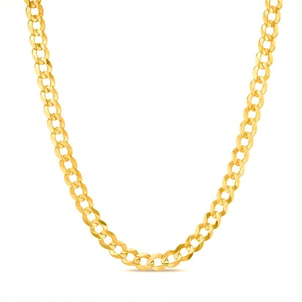 10K 4.5MM YELLOW GOLD SOLID CURB 28" CHAIN NECKLACE (AVAILABLE IN LENGTHS 7" - 30")
