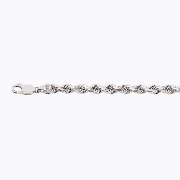 14K 5MM WHITE GOLD SOLID DC ROPE 22" CHAIN NECKLACE (AVAILABLE IN LENGTHS 7" - 30")