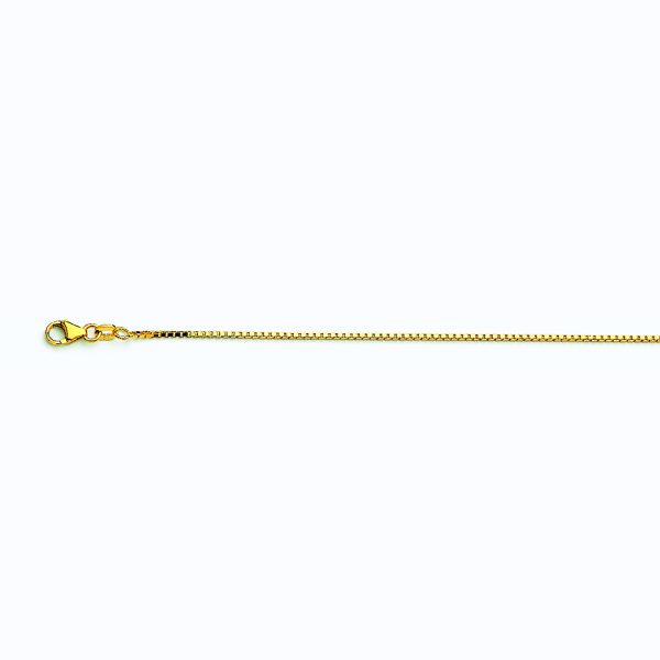 14K YELLOW GOLD BOX 068 GAUGE 18" CHAIN NECKLACE (AVAILABLE IN LENGTHS 7" - 30")