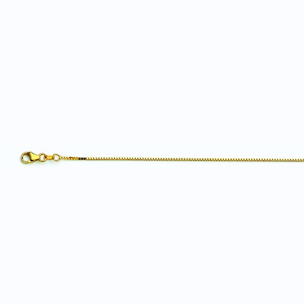 14K YELLOW GOLD BOX 058 GAUGE 16" CHAIN NECKLACE (AVAILABLE IN LENGTHS 7" - 30")