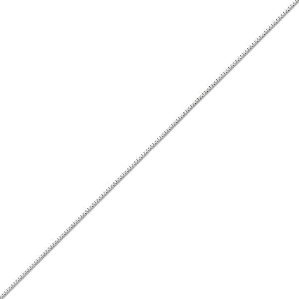10K WHITE GOLD BOX 078 GAUGE 28" CHAIN NECKLACE (AVAILABLE IN LENGTHS 7" - 30")