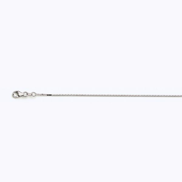10K WHITE GOLD BOX 058 GAUGE 20" CHAIN NECKLACE (AVAILABLE IN LENGTHS 7" - 30")