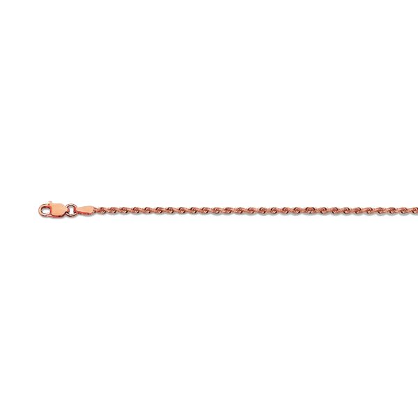 14K 2.5MM ROSE GOLD SOLID DC ROPE 26" CHAIN NECKLACE (AVAILABLE IN LENGTHS 7" - 30")