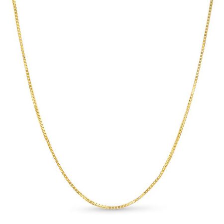 10K YELLOW GOLD BOX 078 GAUGE 24" CHAIN NECKLACE (AVAILABLE IN LENGTHS 7" - 30")