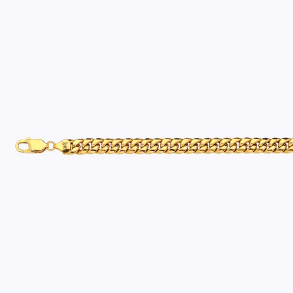 10K 7.5MM YELLOW GOLD HOLLOW MIAMI CUBAN 7.5" CHAIN BRACELET (AVAILABLE IN LENGTHS 7" - 30")
