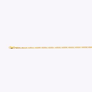 14K 2.5MM YELLOW GOLD HOLLOW FIGARO 7.5" CHAIN BRACELET (AVAILABLE IN LENGTHS 7" - 30")