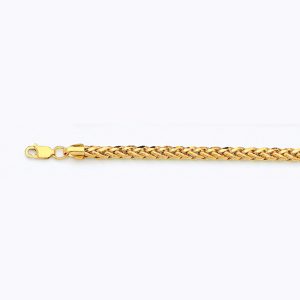 14K 4MM YELLOW GOLD PALM 7" CHAIN BRACELET (AVAILABLE IN LENGTHS 7" - 30")