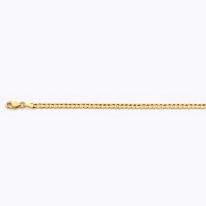 14K 3.5MM YELLOW GOLD SOLID CURB 7.5" CHAIN BRACELET (AVAILABLE IN LENGTHS 7" - 30")