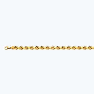 18K 8MM YELLOW GOLD SOLID DC ROPE 7" CHAIN BRACELET (AVAILABLE IN LENGTHS 7" - 30")