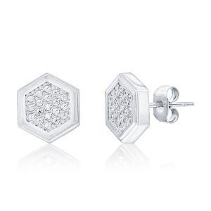 Stainless Steel, Hexagon CZ Suds