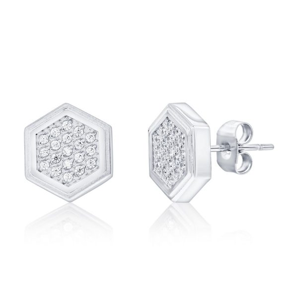 Stainless Steel, Hexagon CZ Suds