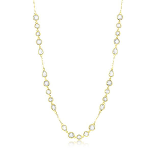 Sterling Silver Multi-Shaped Necklace - Gold Plated