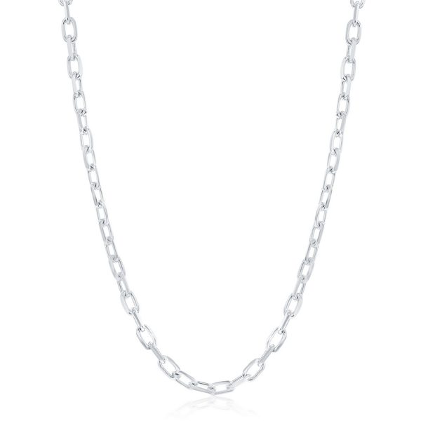 Sterling Silver 4.1mm Anchor Chain - Rhodium Plated