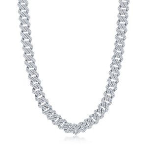 Sterling Silver, 9mm Micro Pave Monaco Bracelet