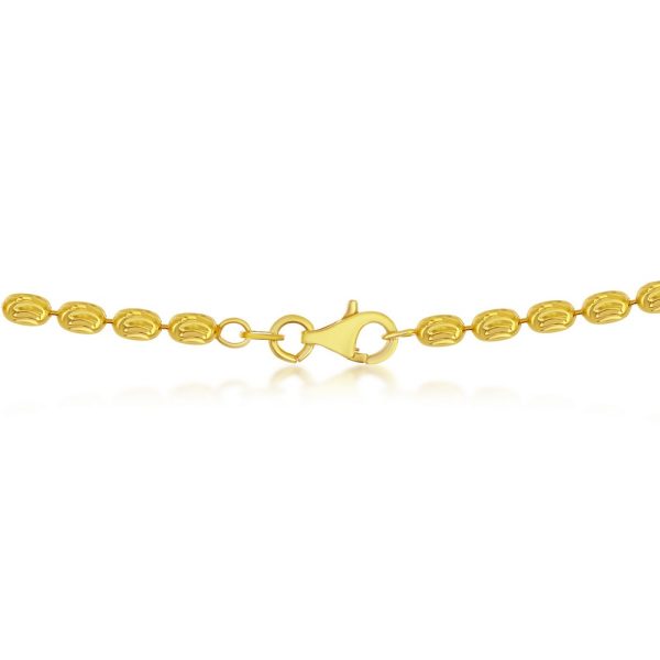 Sterling Silver 3mm Oval Moon-Cut Chain - Gold Plated