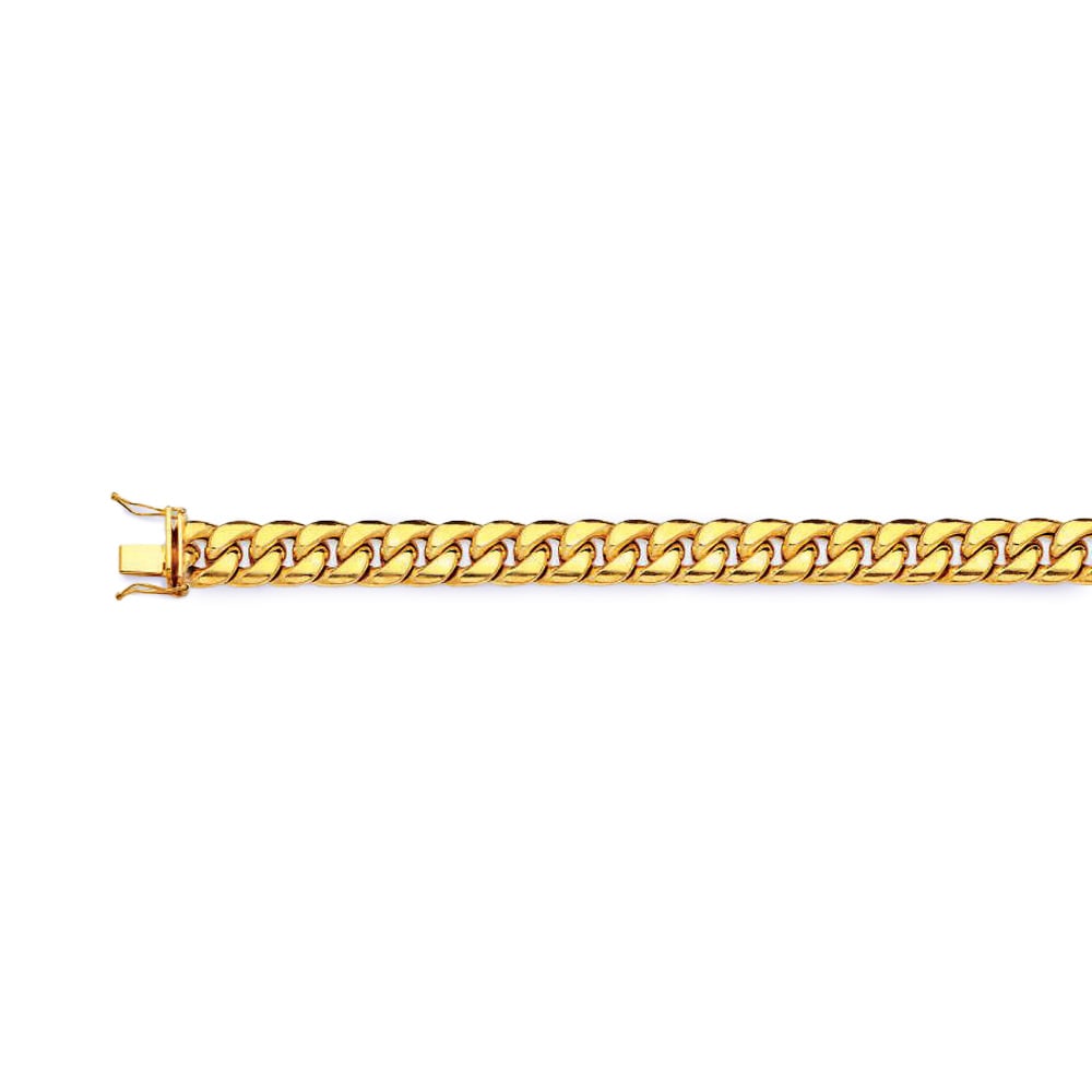 10K 9.5MM YELLOW GOLD HOLLOW MIAMI CUBAN 9" CHAIN BRACELET (AVAILABLE IN LENGTHS 7" - 30")